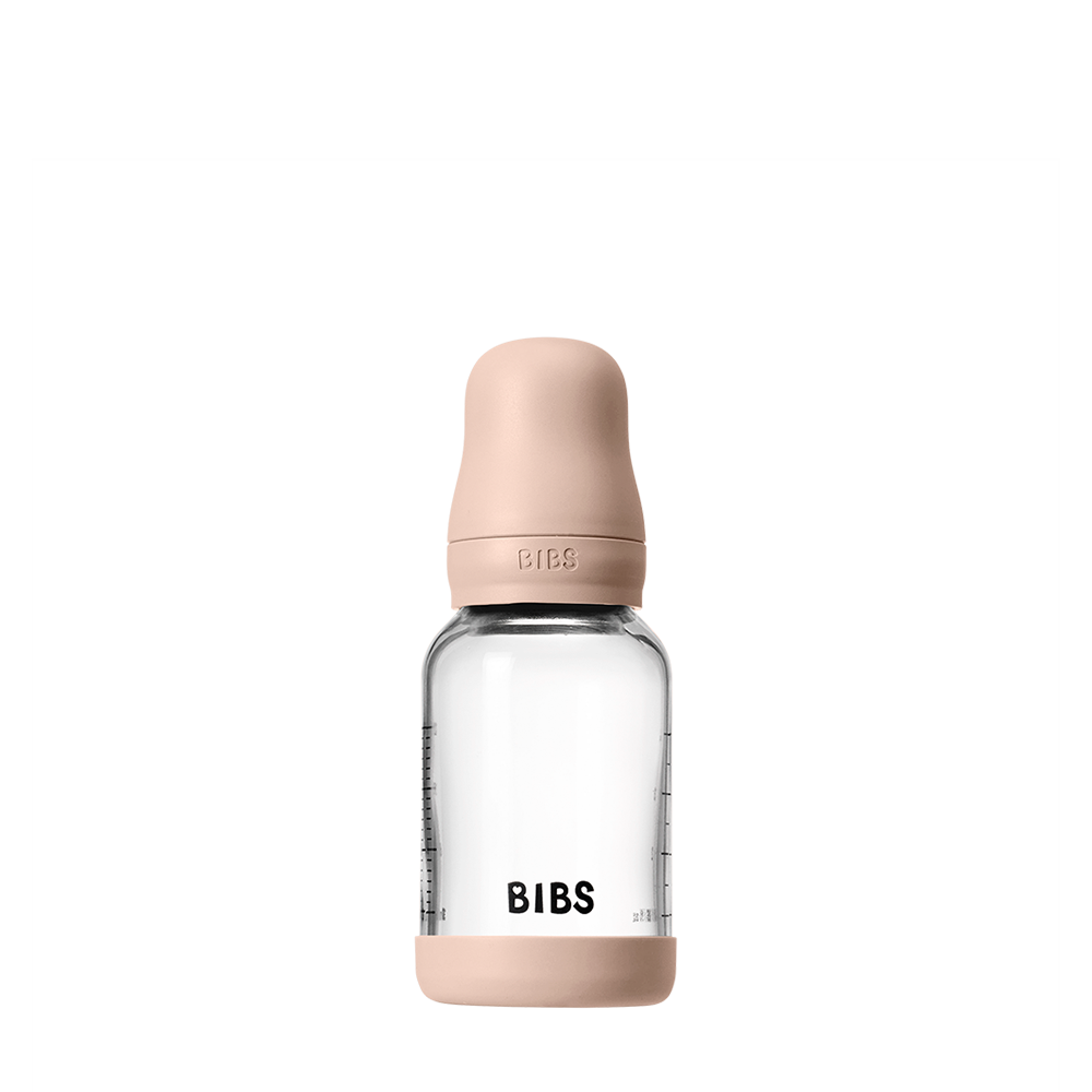 Baby Glass Bottle Set 120ml Silicone - Blush