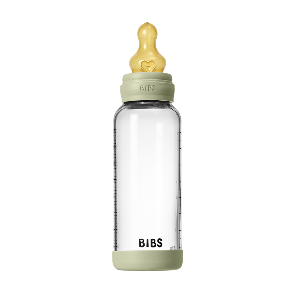 Baby Glass Bottle Set 240ml Latex - Sage
