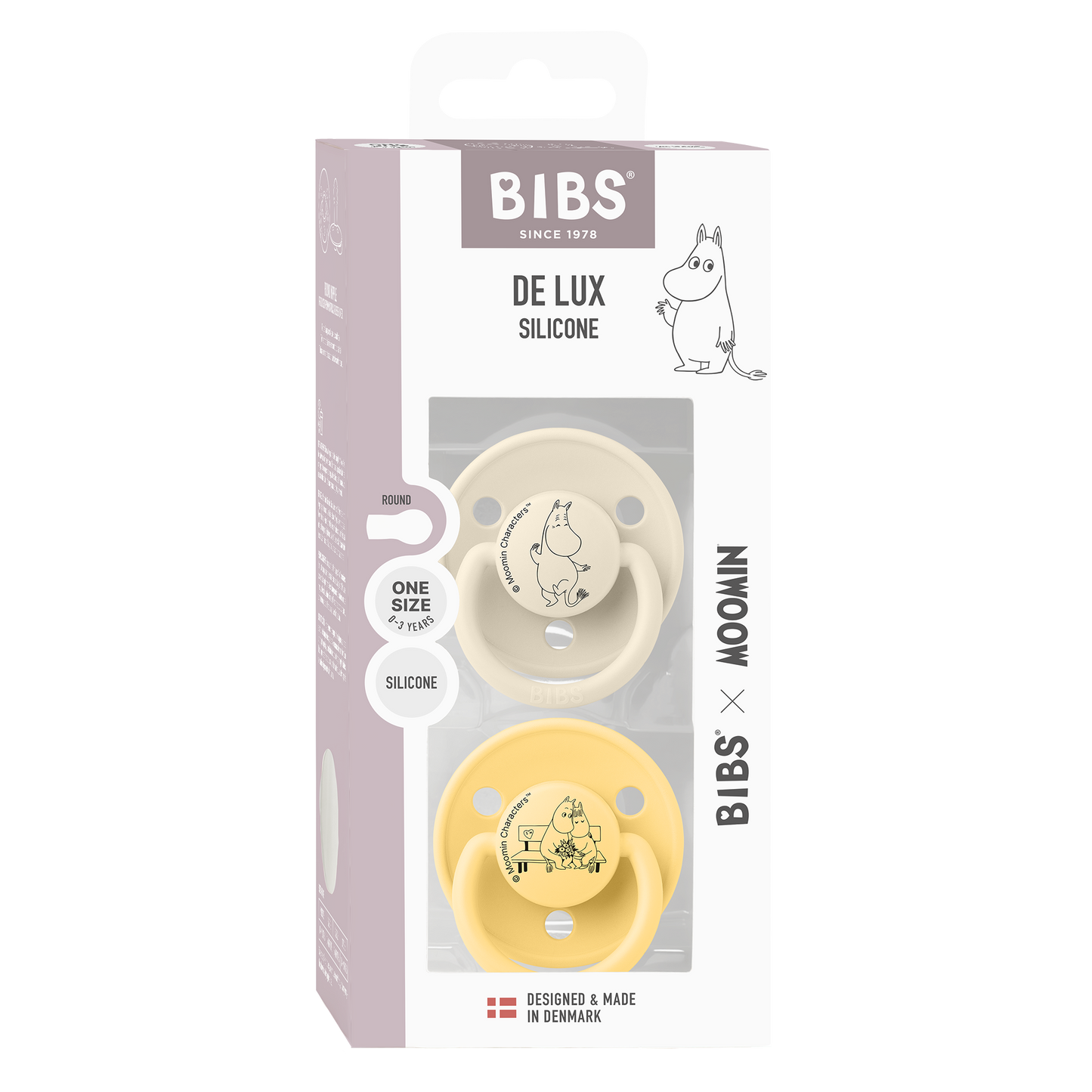 BIBS x Moomin De Lux 2 Pack Moomintroll - Ivory/Pale Butter