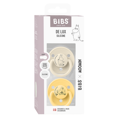 BIBS x Moomin De Lux 2 Pack Moomintroll - Ivory/Pale Butter