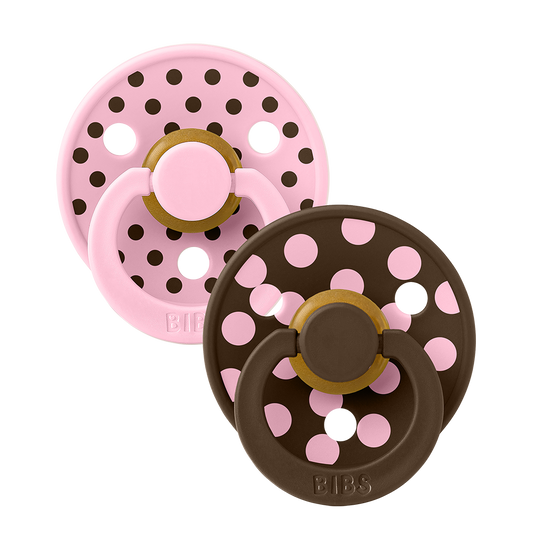 STUDIO Colour Smoczki 2 pack Polka – Baby Pink/Mocha
