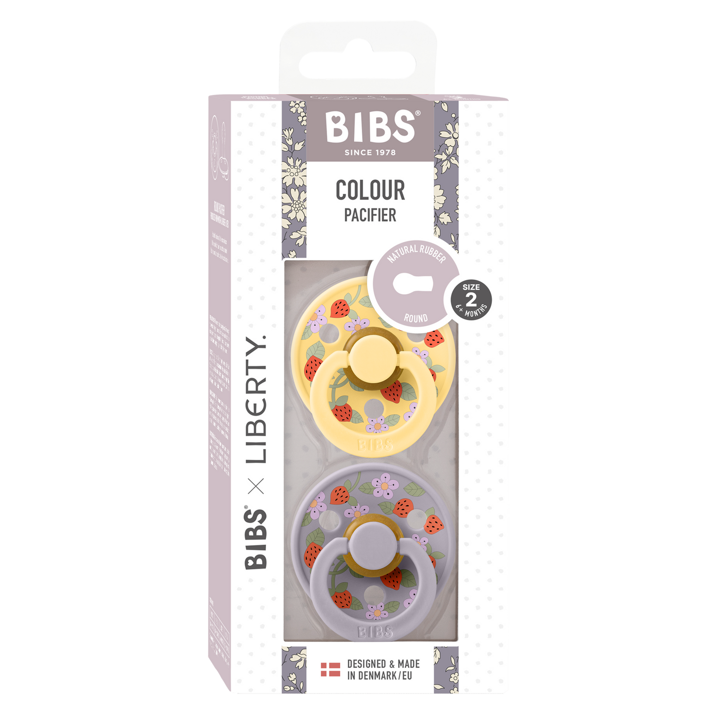 BIBS x LIBERTY Colour 2 Pack Strawberries and Cream – Pale Butter Mix