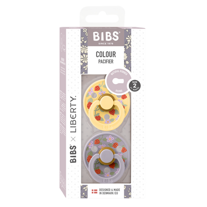 BIBS x LIBERTY Colour 2 Pack Strawberries and Cream – Pale Butter Mix