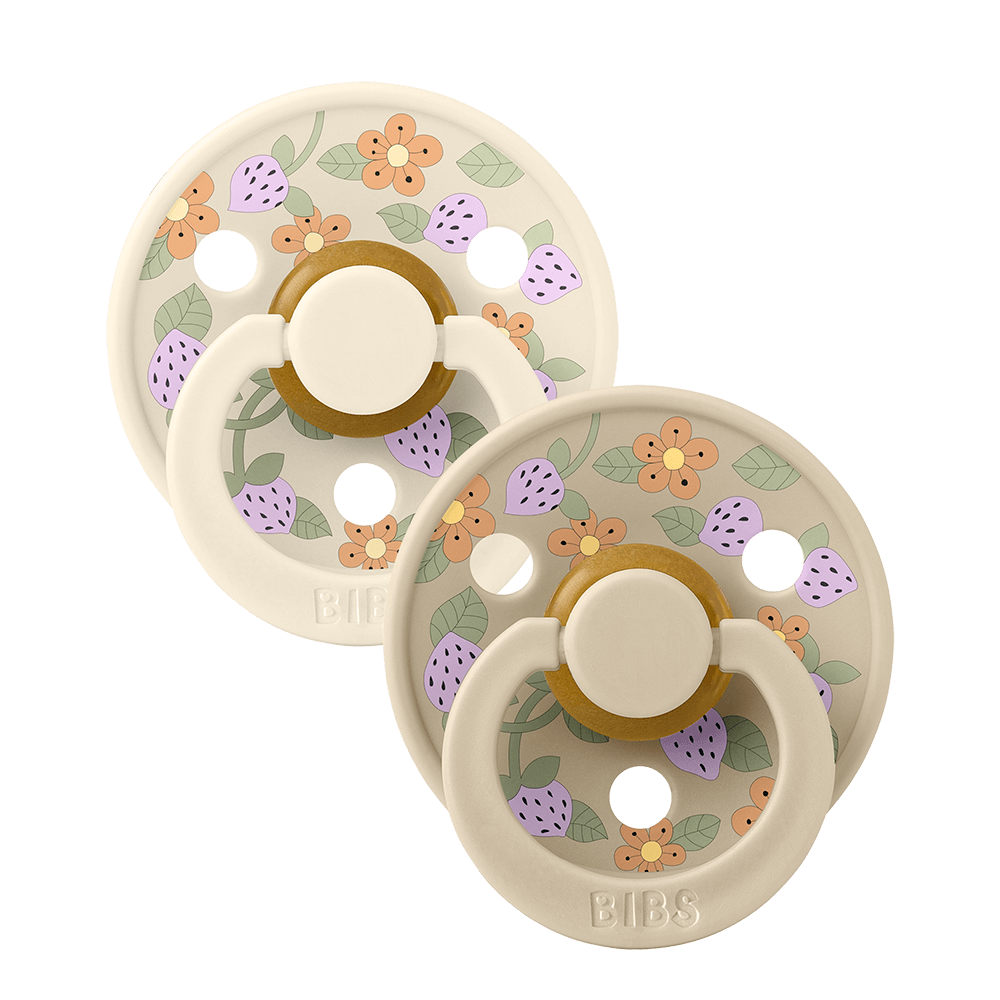 BIBS x LIBERTY Colour 2 Pack Strawberries and Cream - Ivory Mix - BIBS