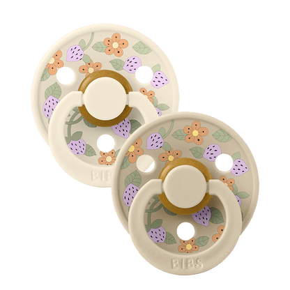 BIBS x LIBERTY Colour 2 Pack Strawberries and Cream - Ivory Mix - BIBS