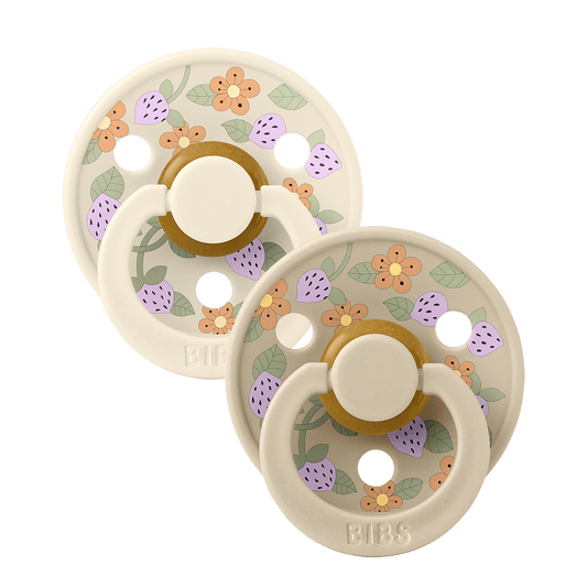 BIBS x LIBERTY Colour 2 Pack Strawberries and Cream - Ivory Mix - BIBS