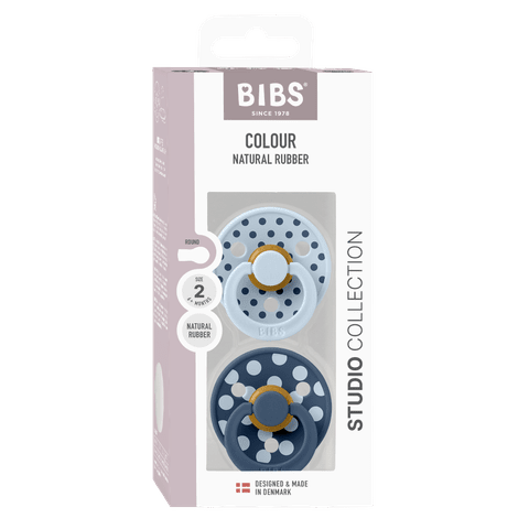 STUDIO Colour-fopspenen 2 pack Polka - Baby Blue/Steel Blue