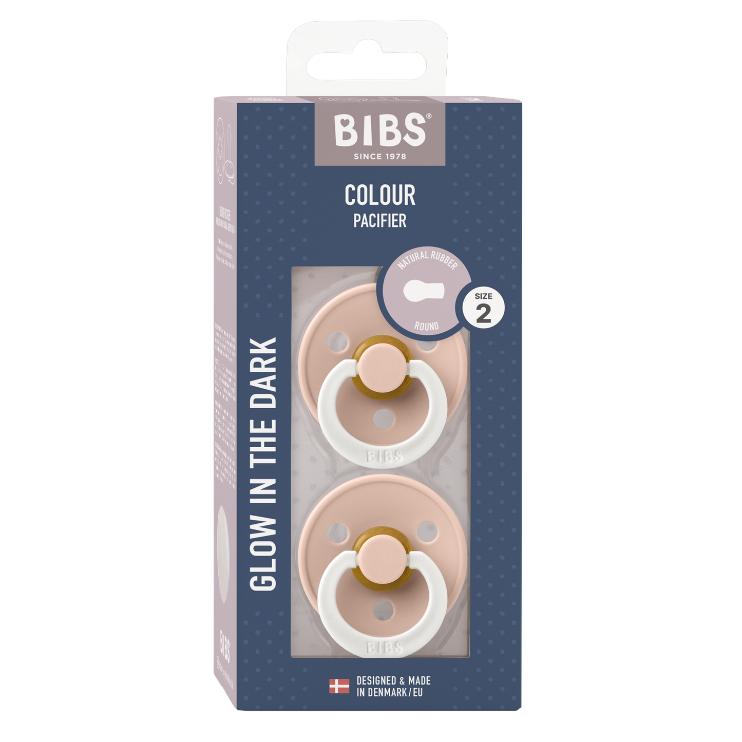 Sucettes colorées, lot de 2 - Rose layette/Tango