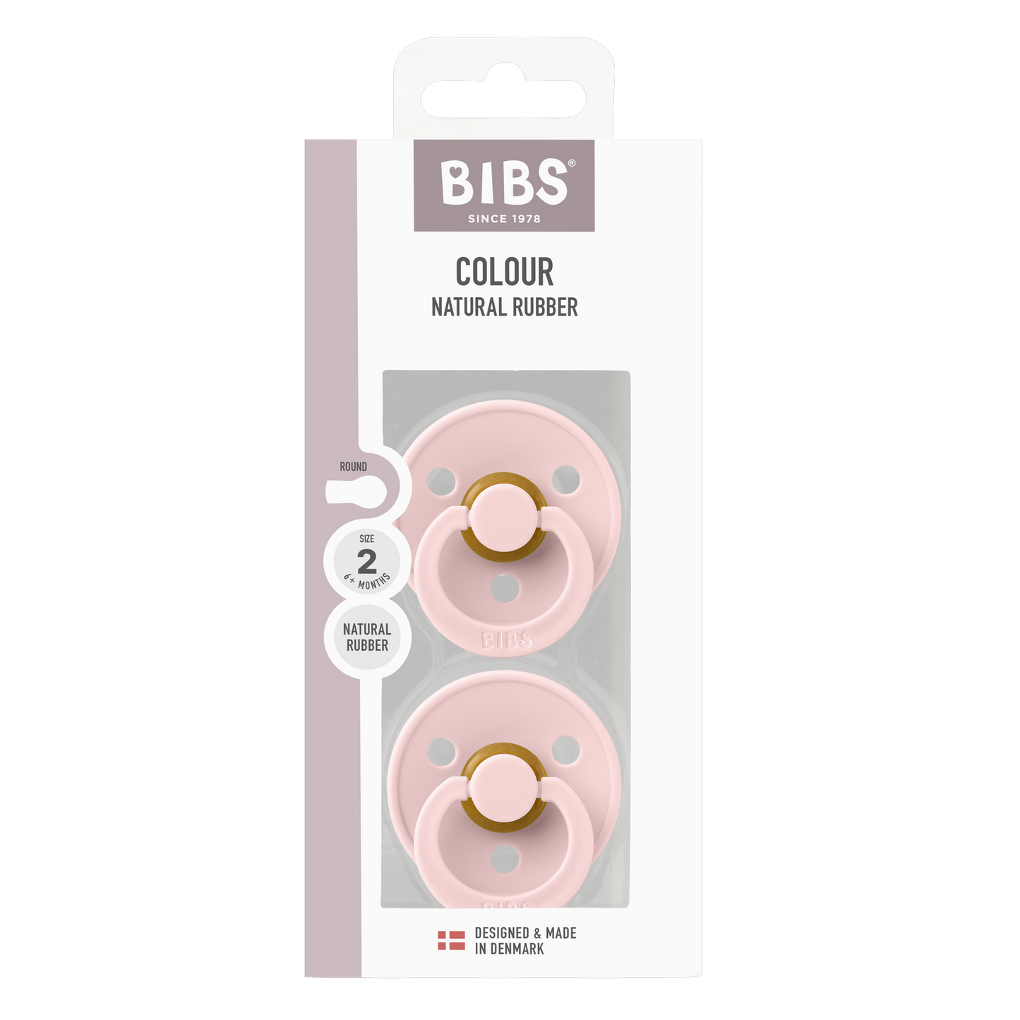 Sucettes colorées, lot de 2 - Rose layette/Tango