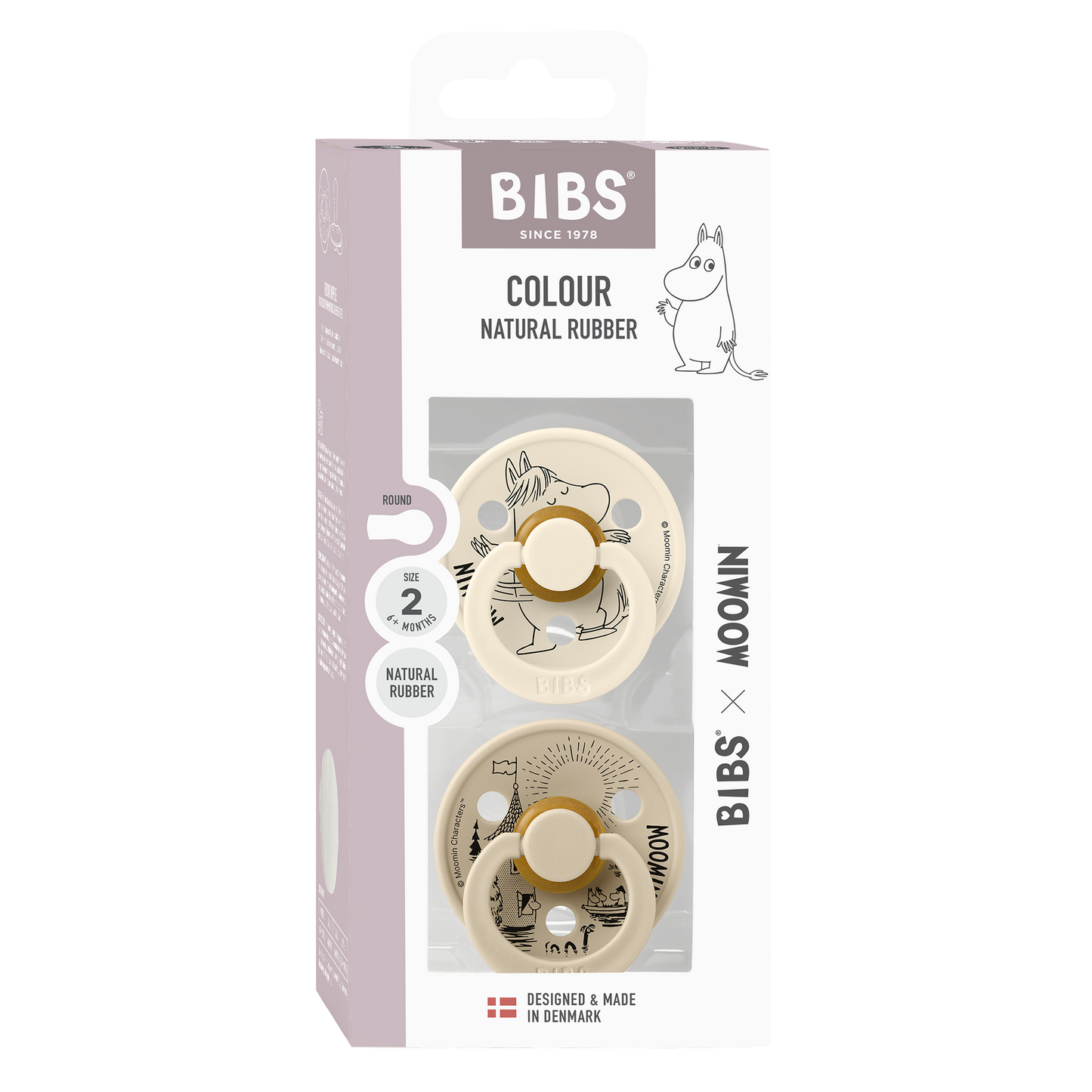 BIBS x Moomin Colour 2 pack Snorkmaiden - Ivory/Vanilla