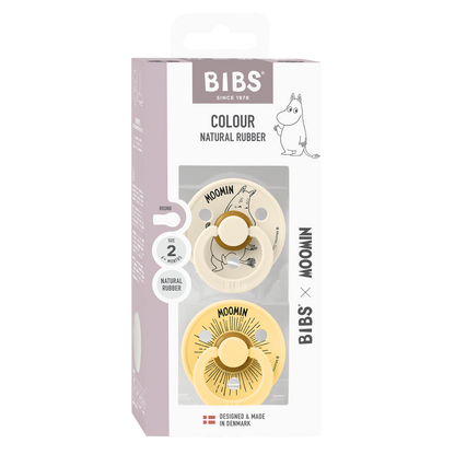 BIBS x Moomin Colour 2 pack Moomintroll- Ivory/Pale Butter