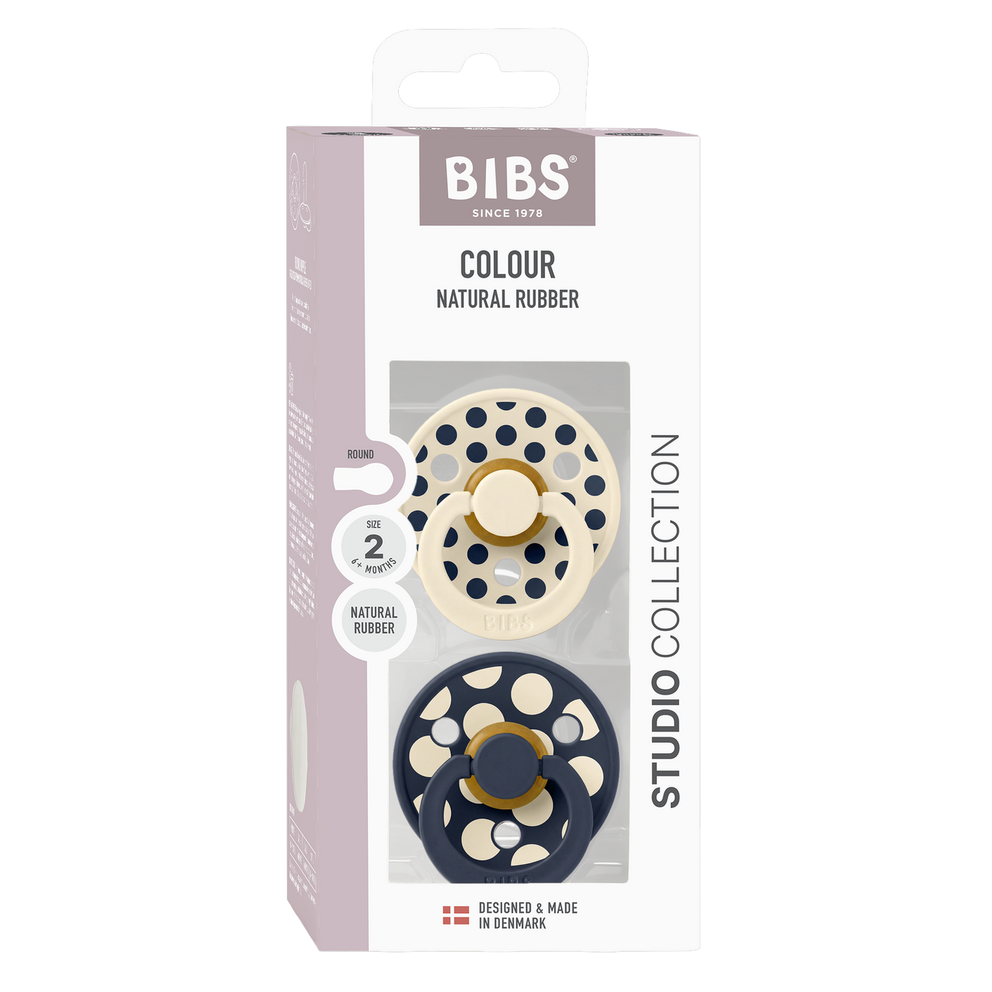 STUDIO smoczki Colour, 2 szt., Polka - Ivory/Deep Space
