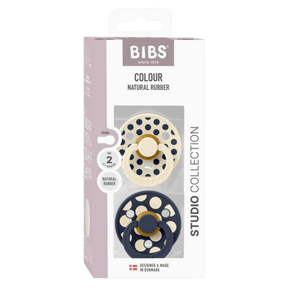 STUDIO smoczki Colour, 2 szt., Polka - Ivory/Deep Space