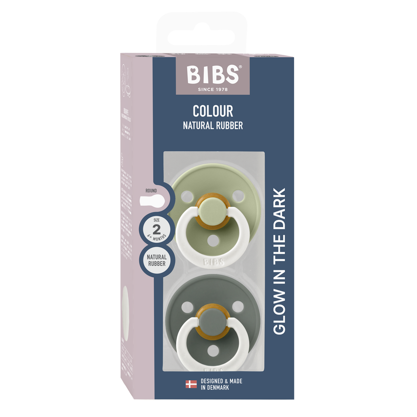 Colour GLOW Pacifiers 2 Pack - Sage/Pine
