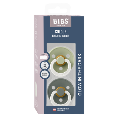 Colour GLOW Pacifiers 2 Pack - Sage/Pine