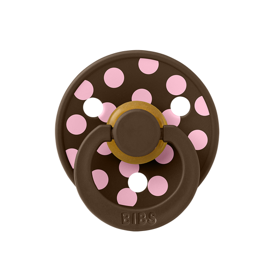 STUDIO Colour Big Polka Pacifier - Mocha/Baby Pink
