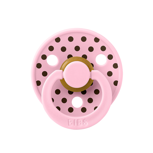 STUDIO Colour Small Polka Pacifier - Baby Pink/Mocha