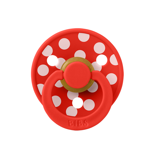 STUDIO Colour Big Polka Pacifier - Candy Apple/Blossom
