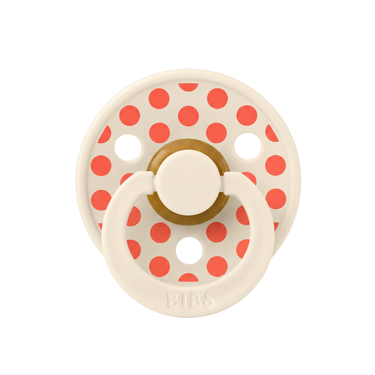 STUDIO Colour Pacifier Polka - Ivory/Tango