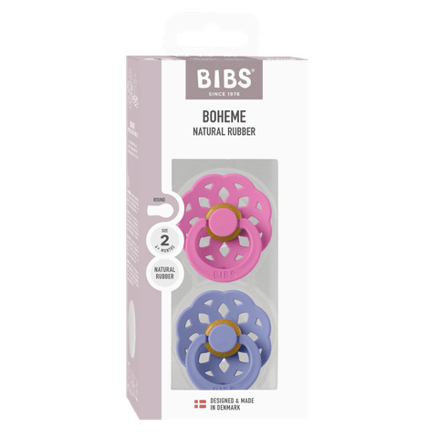 Boheme Pacifiers 2 Pack - Bubblegum/Peri