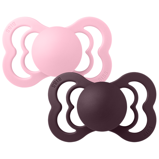 Supreme Pacifiers 2 Pack - Baby Pink/Plum