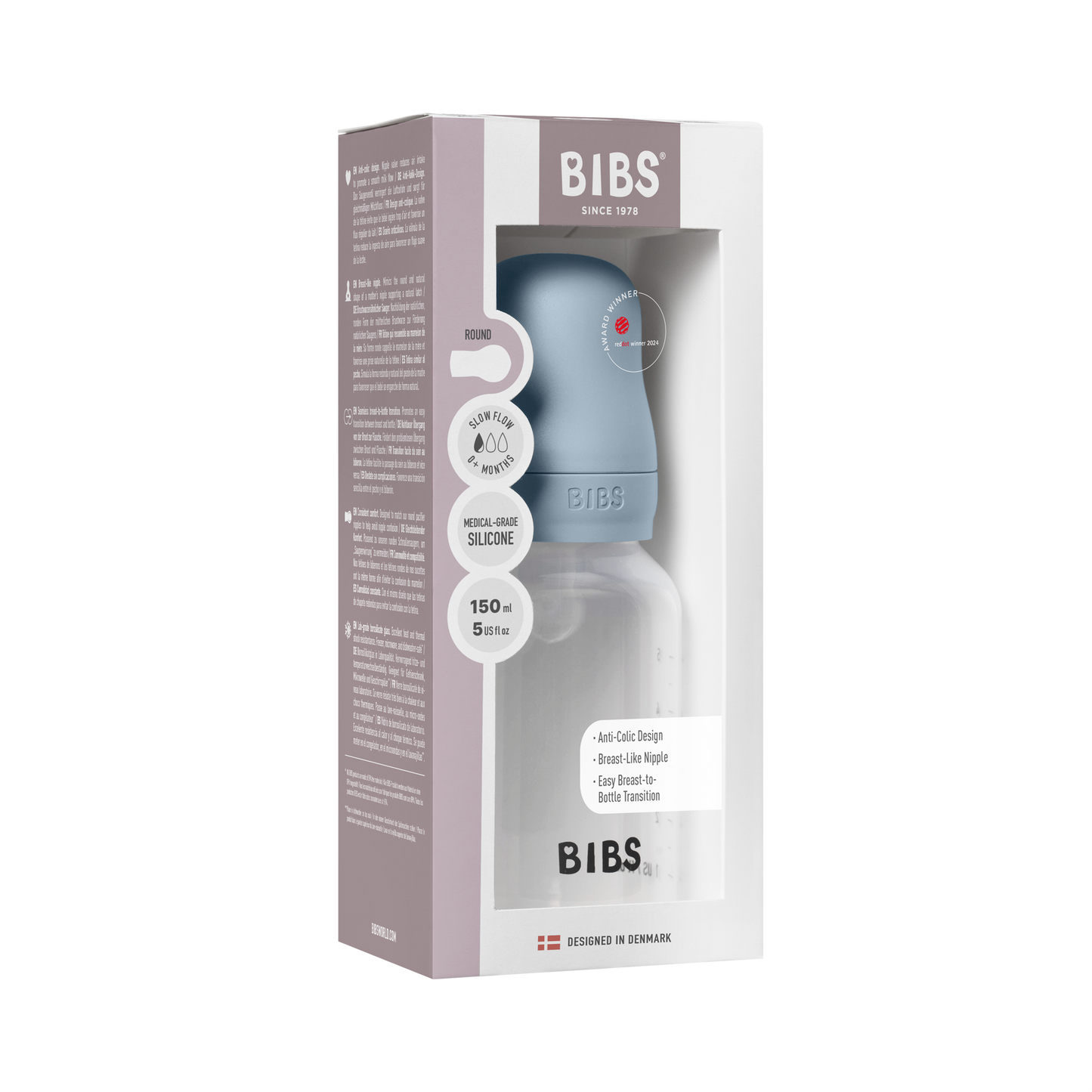BPA-freies PP-Babyflaschenset 150 ml, Silikon – Baby Blue