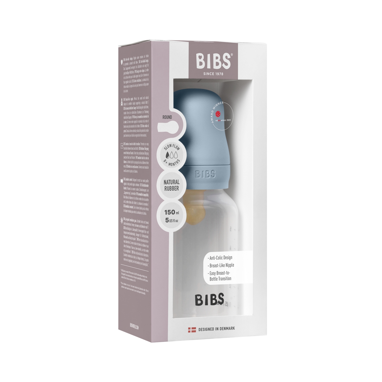 Zestaw butelek dla niemowląt z bezpiecznego dla BPA polipropylenu PP, 150 ml, lateks - Baby Blue