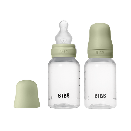 Baby BPA-Free PP Bottle Set 150ml 2 Pack Silicone - Sage - BIBS