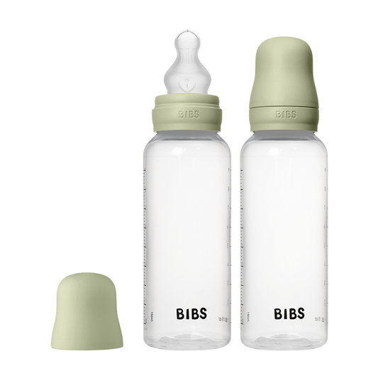 Baby BPA-Free PP Bottle Set 270ml 2 Pack Silicone - Sage - BIBS