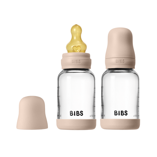 Baby Glass Bottle Set 120ml 2 Pack Latex - Blush - BIBS