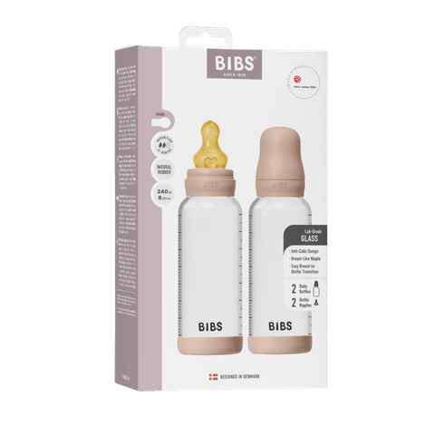 Baby-Glasflaschen-Set 240 ml, 2er-Pack, Latex – Blush