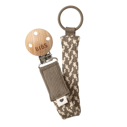 Pacifier Clip Dark Oak/Vanilla