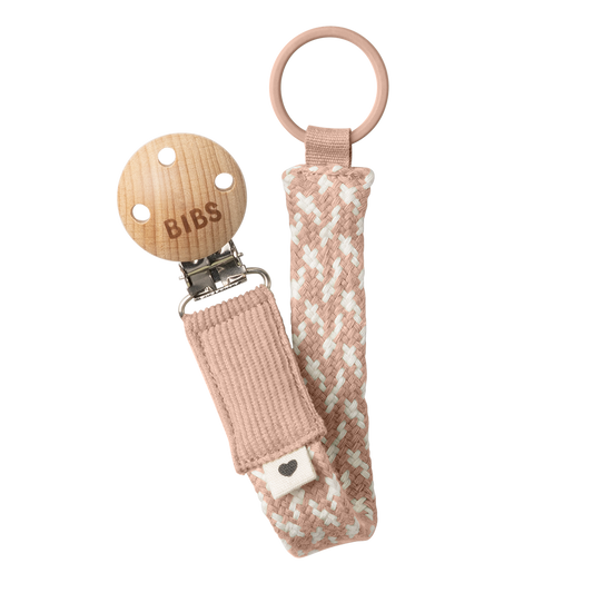 Pacifier Clip Braid Blush/Ivory