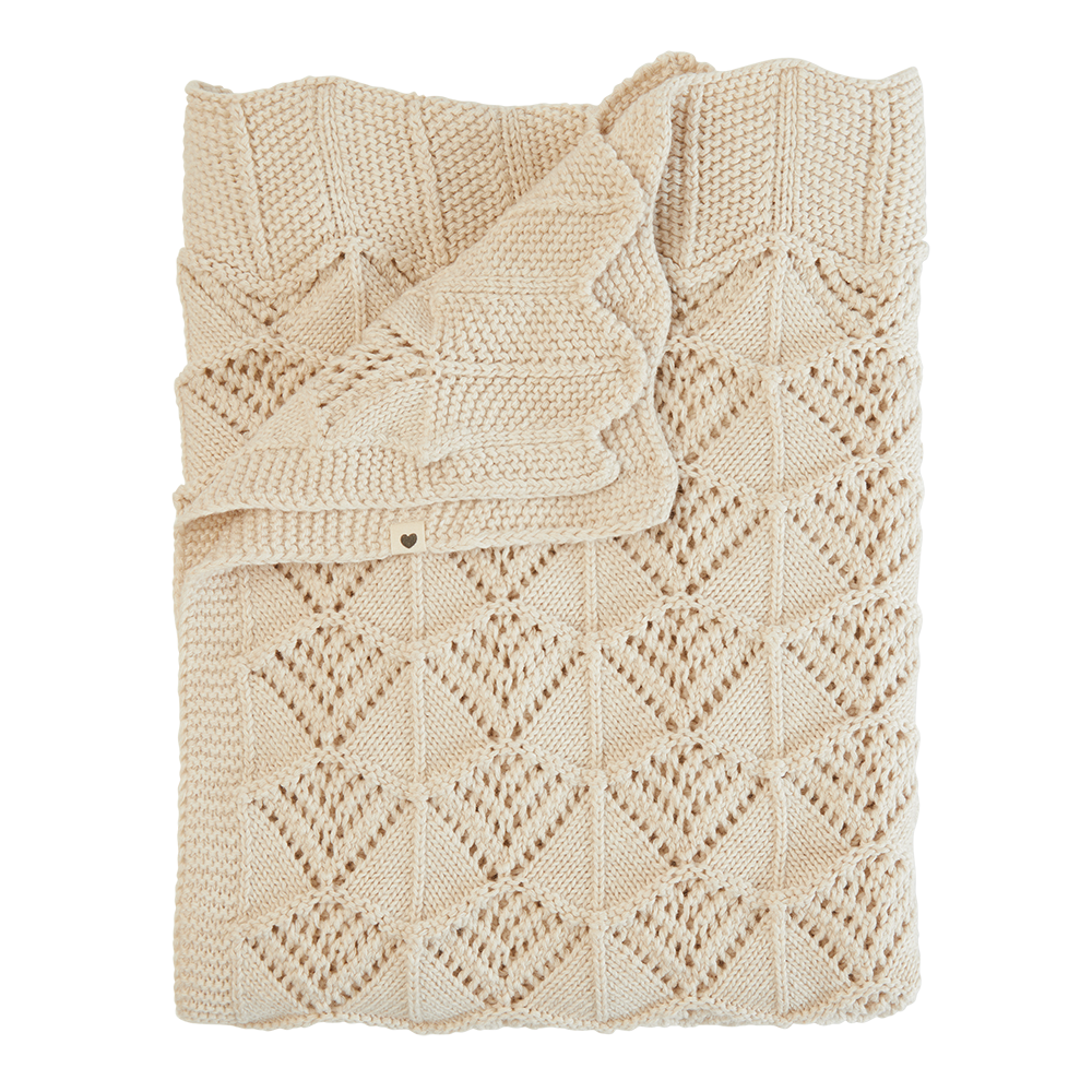 Gebreide deken Wavy Ivory