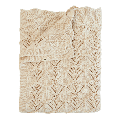 Gebreide deken Wavy Ivory