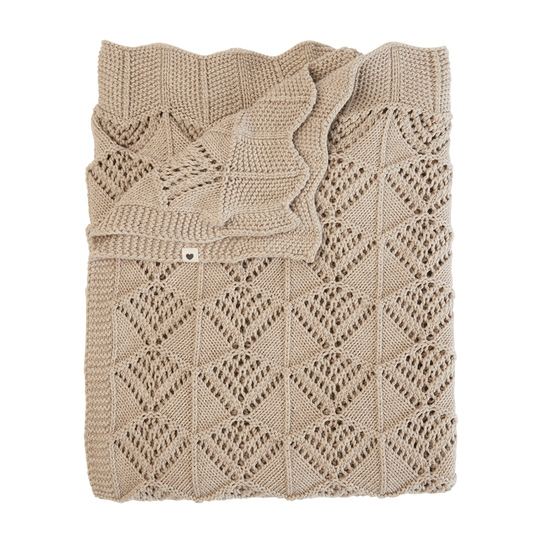 Gestrickte Decke Wavy Vanilla