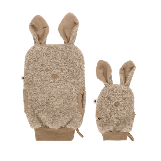 Gants de bain Kangourou Vanille