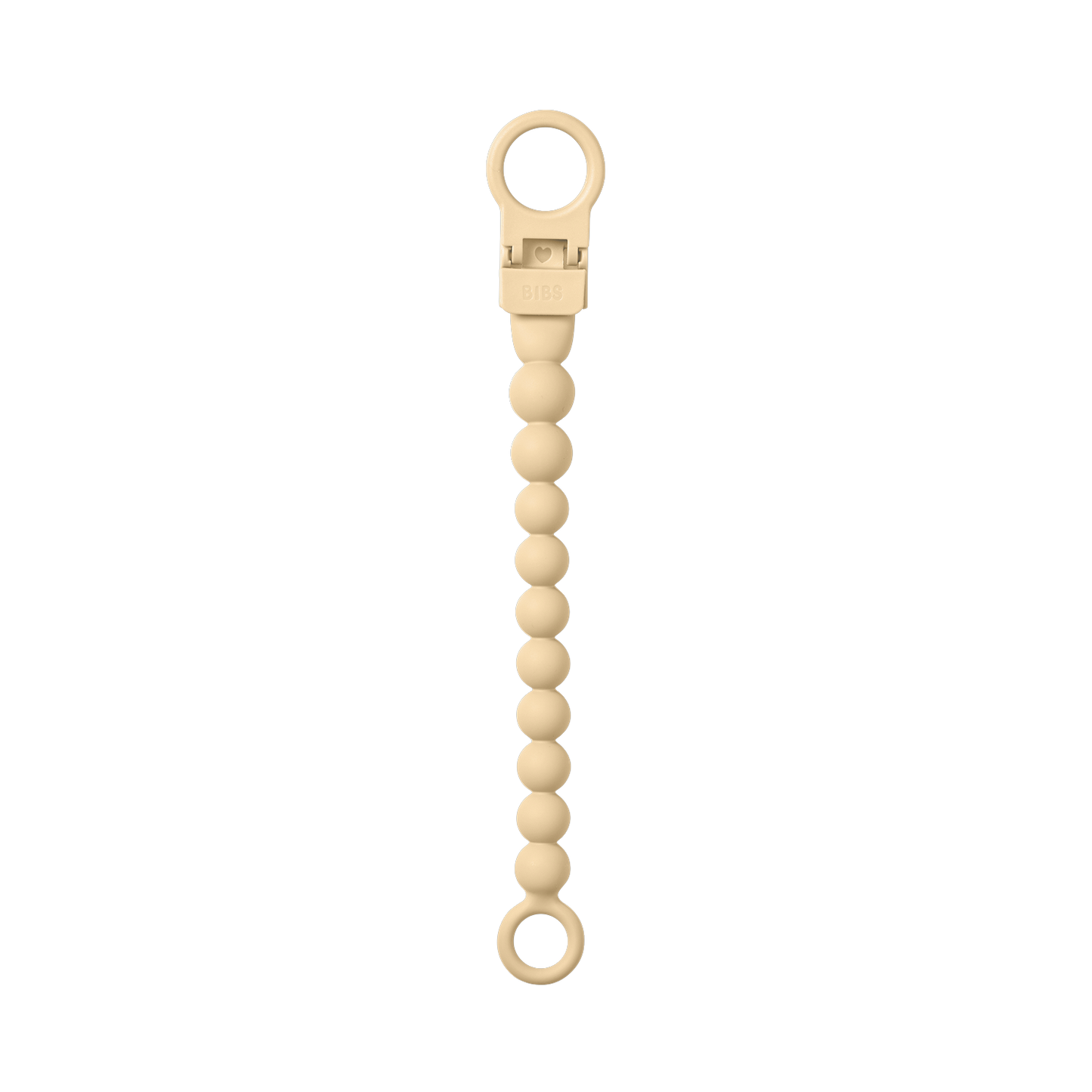 Pacifier Clip Beaded - Pale Butter