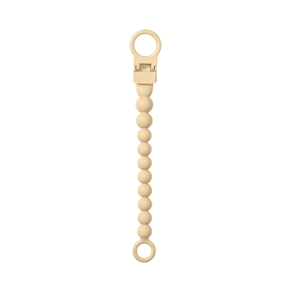 Pacifier Clip Beaded - Pale Butter