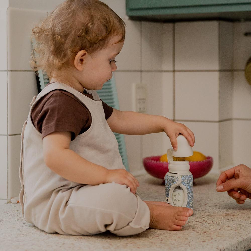 BIBS x LIBERTY Baby Bottle Sleeve Large - Chamomile Lawn Baby Blue - BIBS