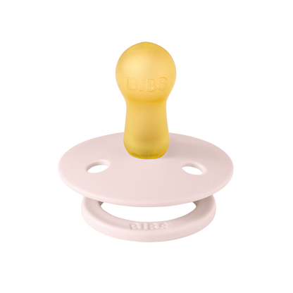 light pink coloured latex round pacifiers