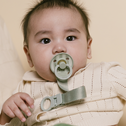 green pacifier and clip giftset