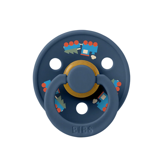 Colour Holiday Train Pacifier - Steel Blue - BIBS