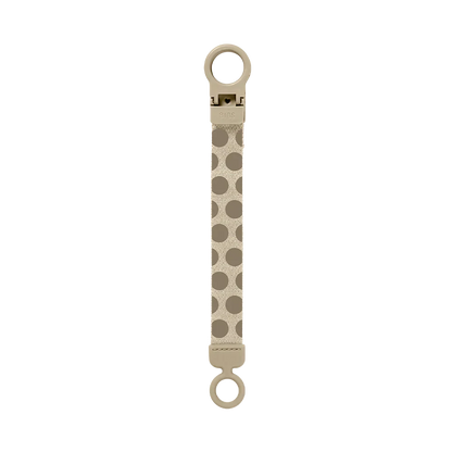STUDIO Pacifier Clip Loop Polka - Vanilla/Dark Oak - BIBS