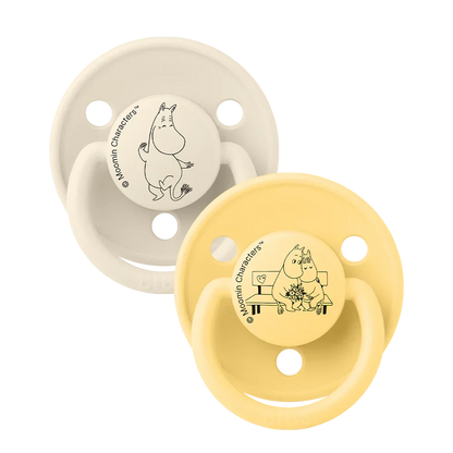 BIBS x Moomin De Lux Pacifiers 2 Pack Moomintroll - Ivory/Pale Butter - BIBS