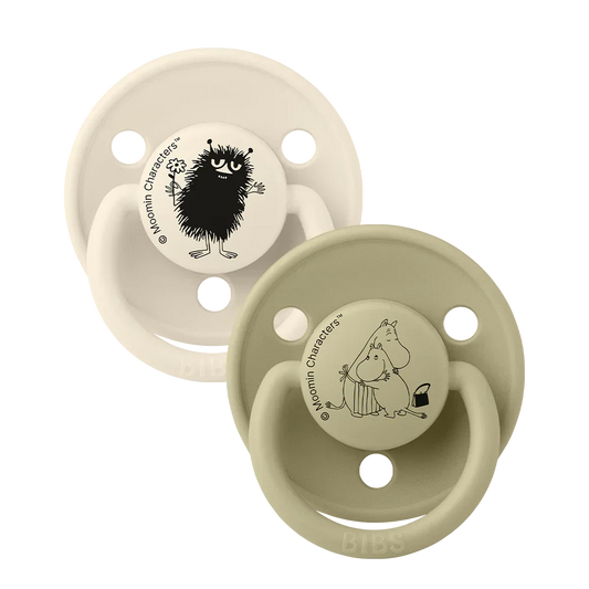 BIBS x Moomin De Lux Pacifiers 2 Pack Stinky - Ivory/Khaki - BIBS