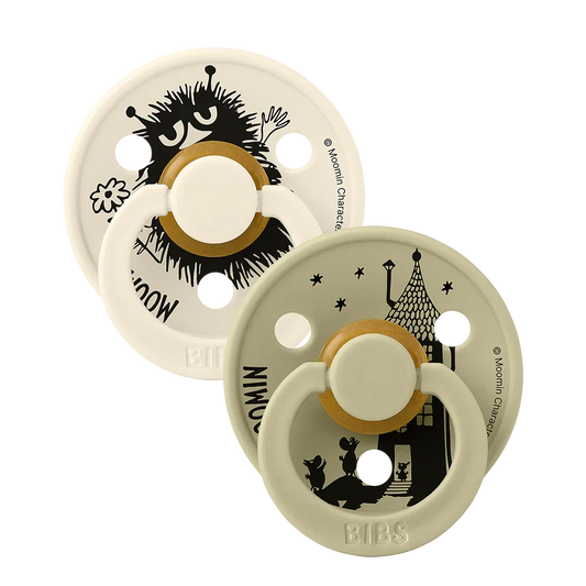 BIBS x Moomin Colour Pacifiers 2 pack Stinky - Ivory/Khaki - BIBS