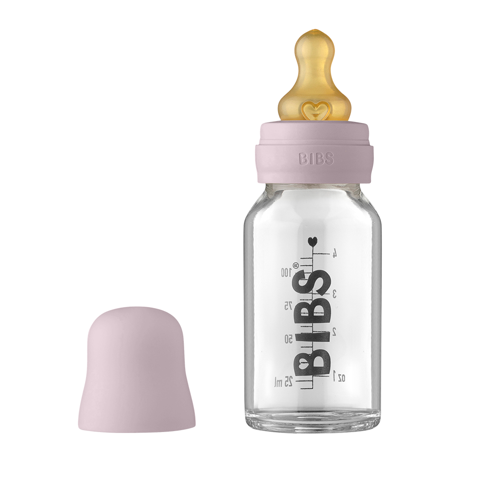 Baby Glass Bottle Complete Set 110ml Dusky Lilac
