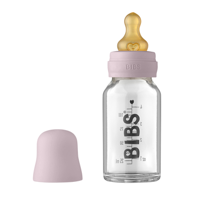 Baby Glass Bottle Complete Set 110ml Dusky Lilac