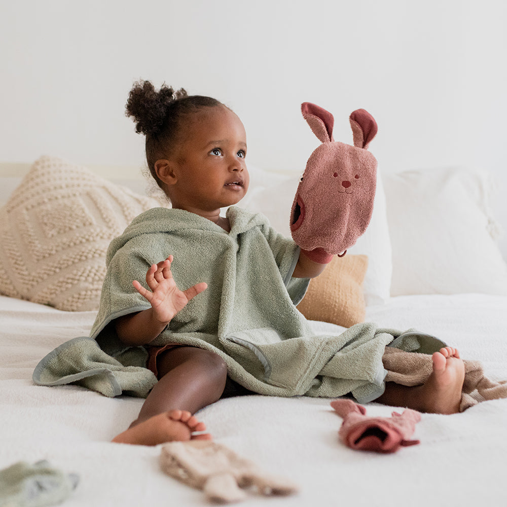 Kangaroo Bath Mitts Sage